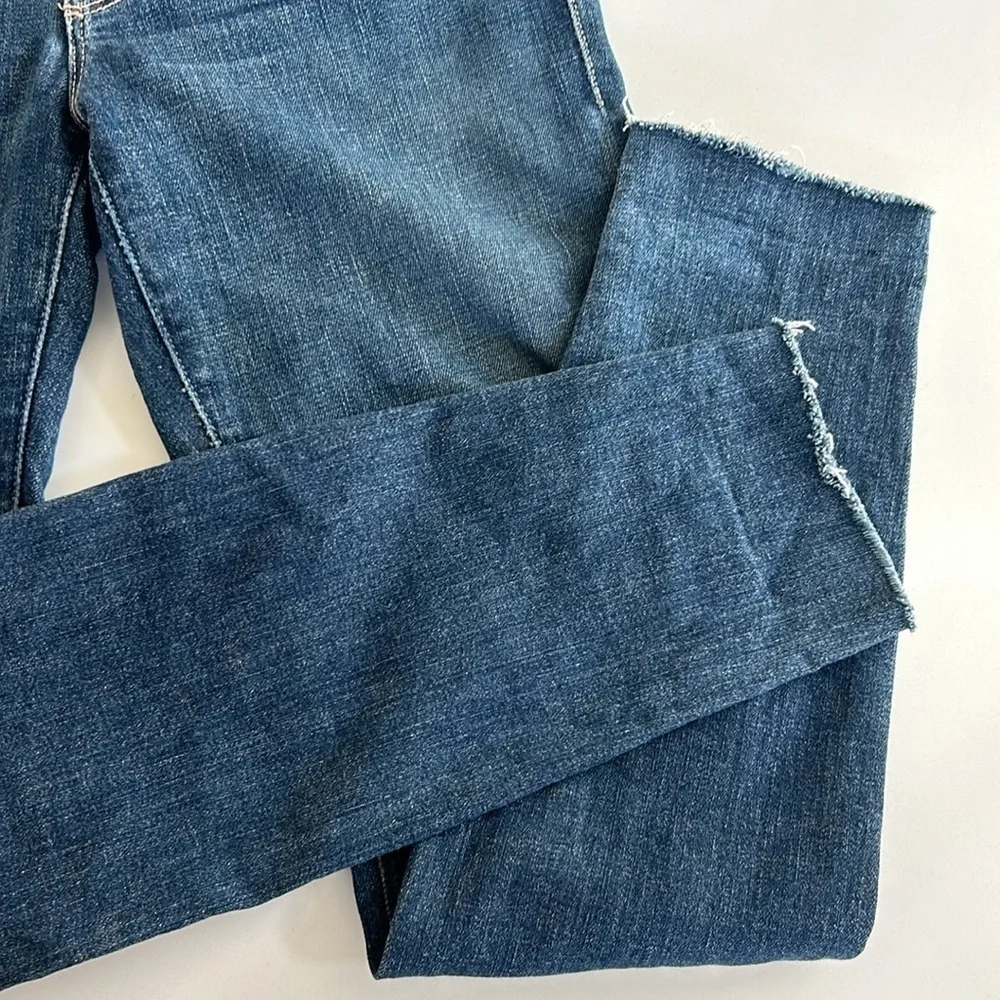 MOTHER The Looker Ankle Fray Skinny Jean in Girl Crush size 27 Raw Hem